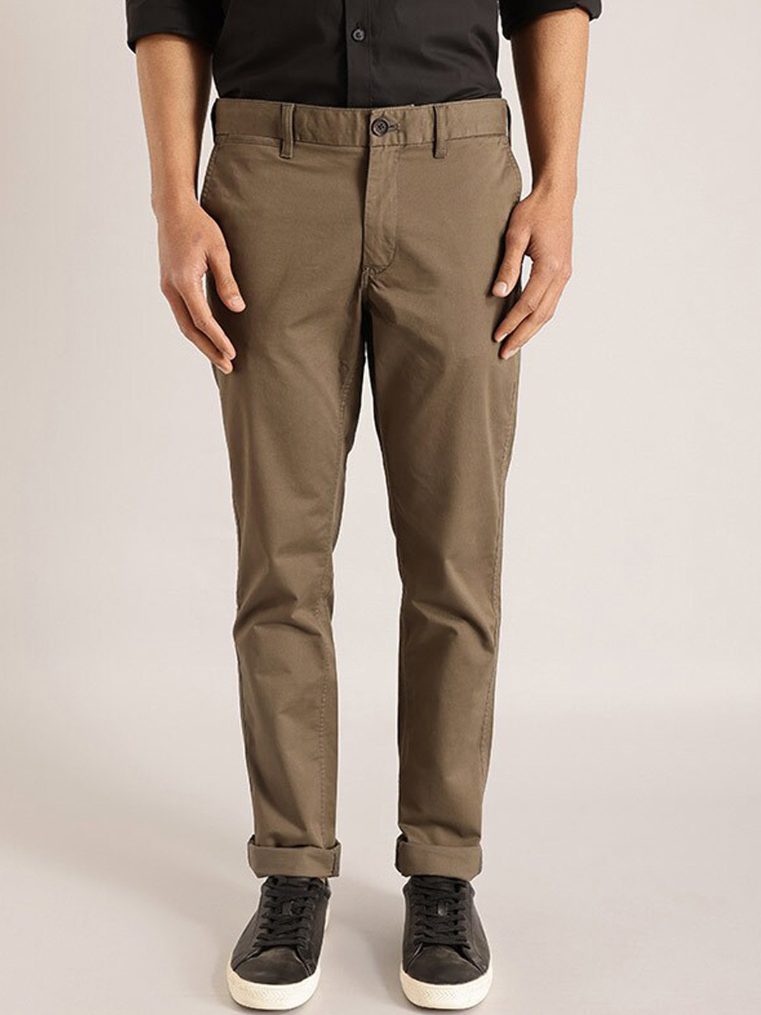 Indian Terrain Men Green Brooklyn Slim Fit Chinos