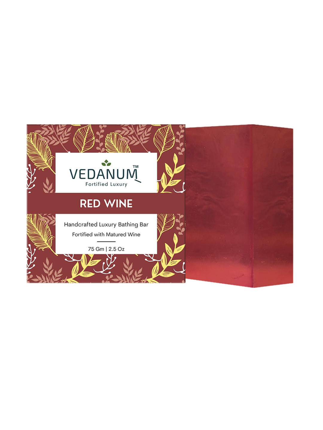 VEDANUM Handcrafted Red Wine Luxury Bathing Bar Soap with Matured Wine - 75g