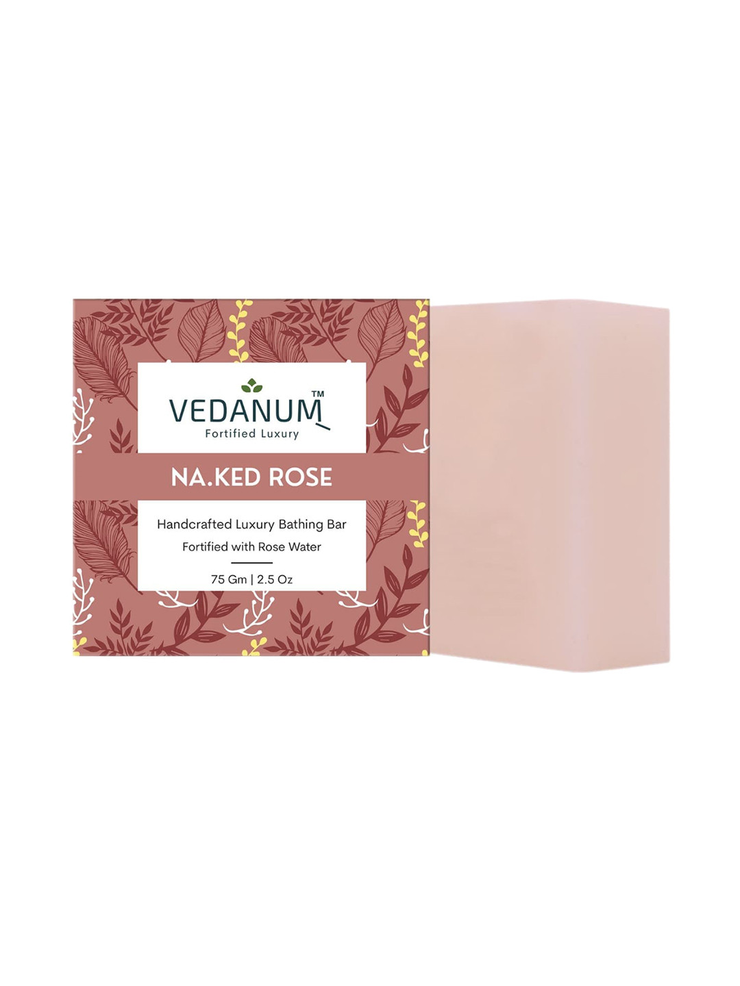 VEDANUM Rose Water With Vitamin E Fortified Luxury Bathing Bar - 75gm