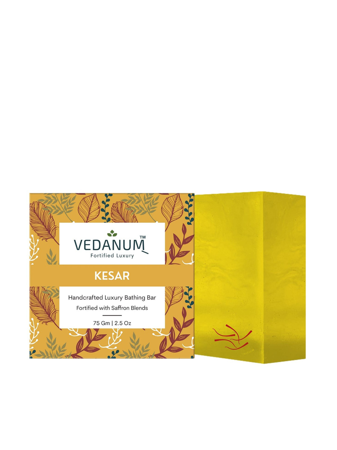 VEDANUM Handmade Kesar Soap with Kashmiri Saffron 75gm