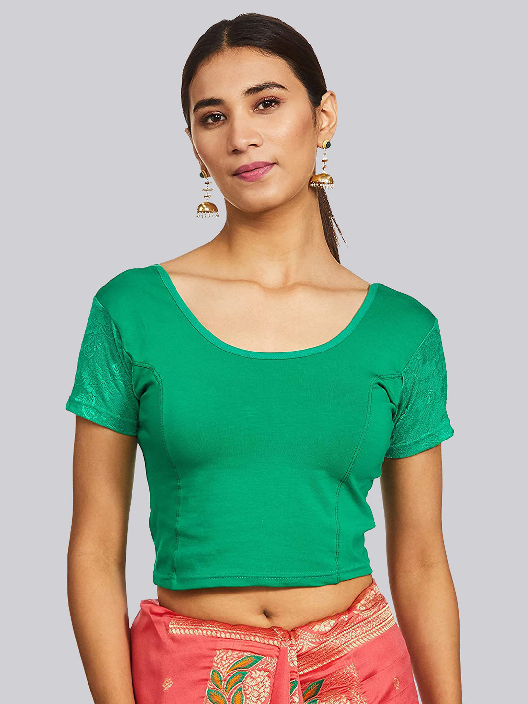 Fressia Fabrics Round Neck Saree Blouse