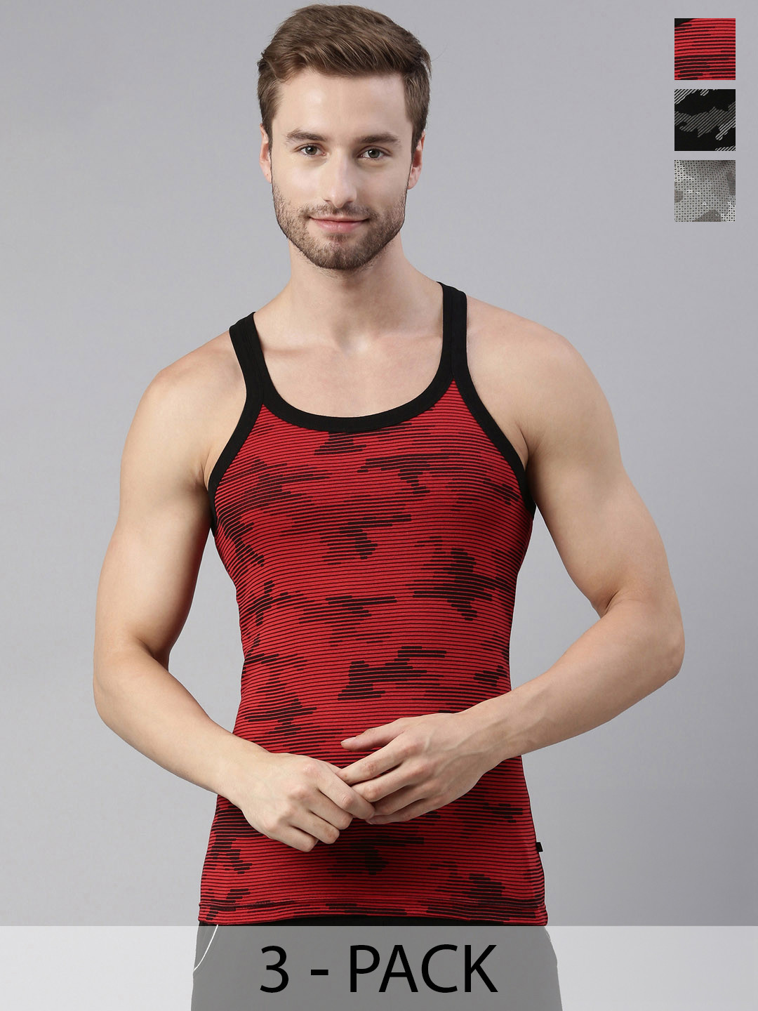 DIXCY SCOTT MAXIMUS Pack Of 3 Sleeveless Smart Wash Advance Moisture Gym Vest MAXGV-002