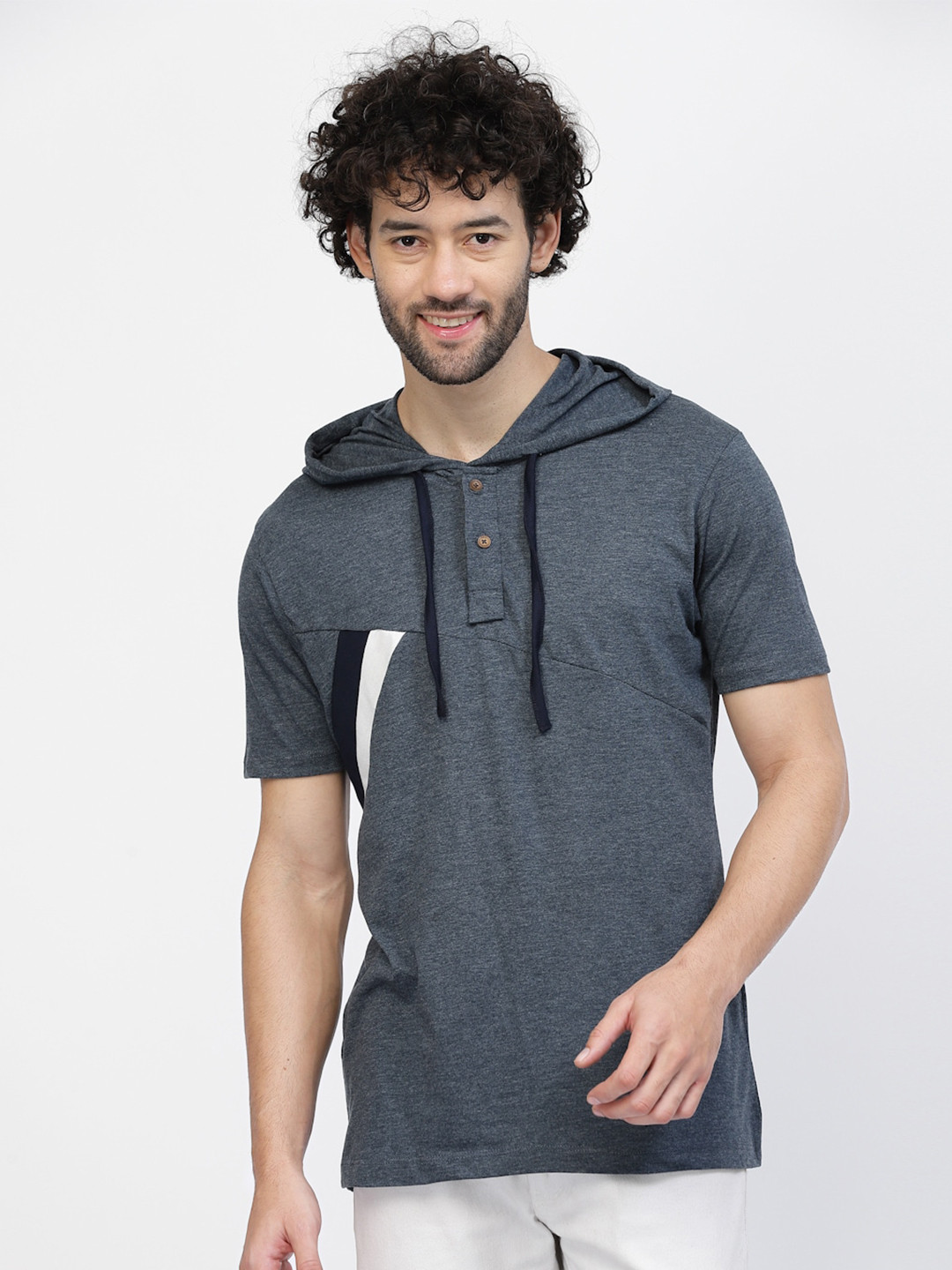 Kalt Hooded Casual Knitted Cotton T-shirt