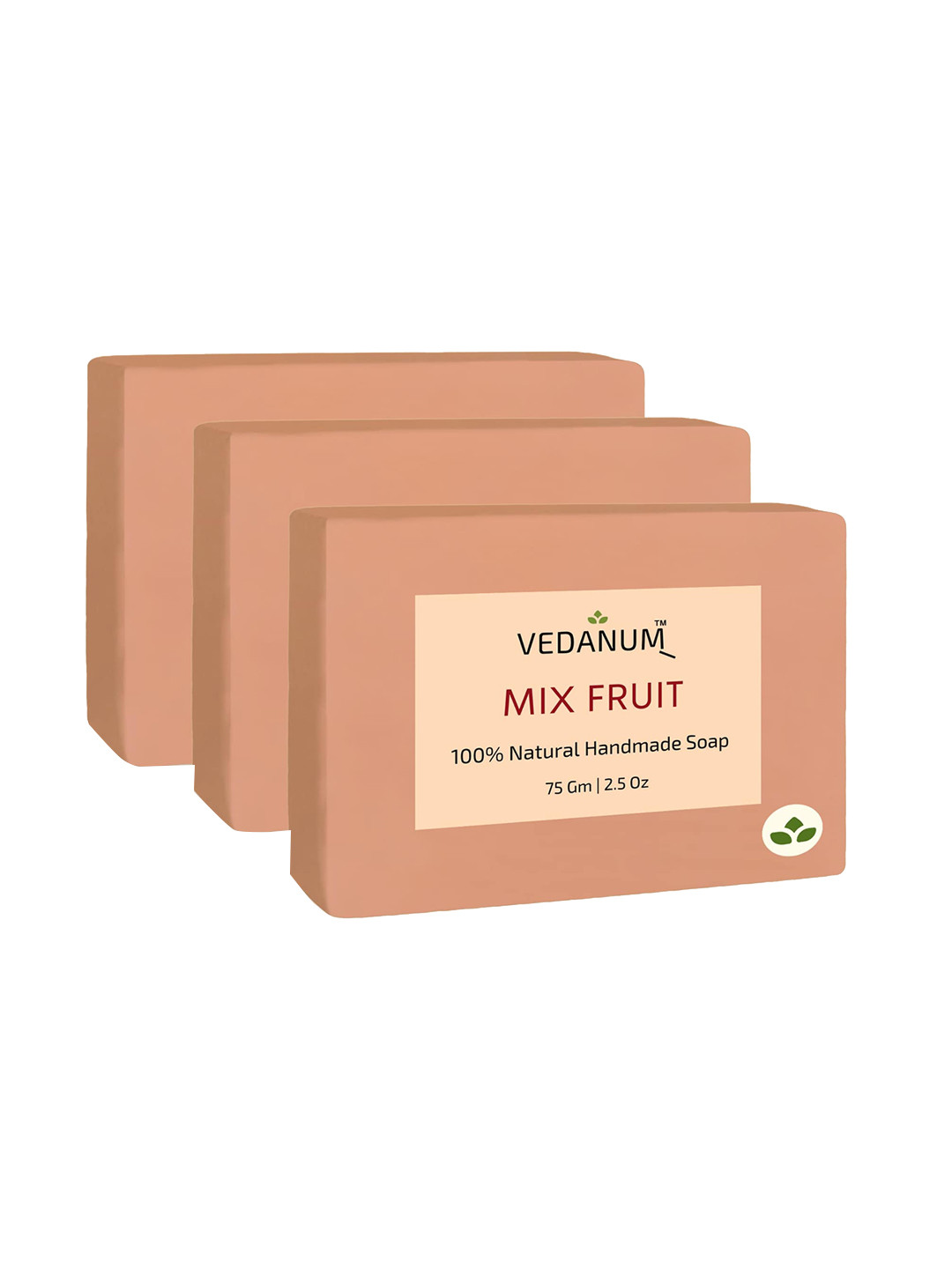 VEDANUM Set of 3 Mix Fruit Natural Handmade Soap - 75 g Each