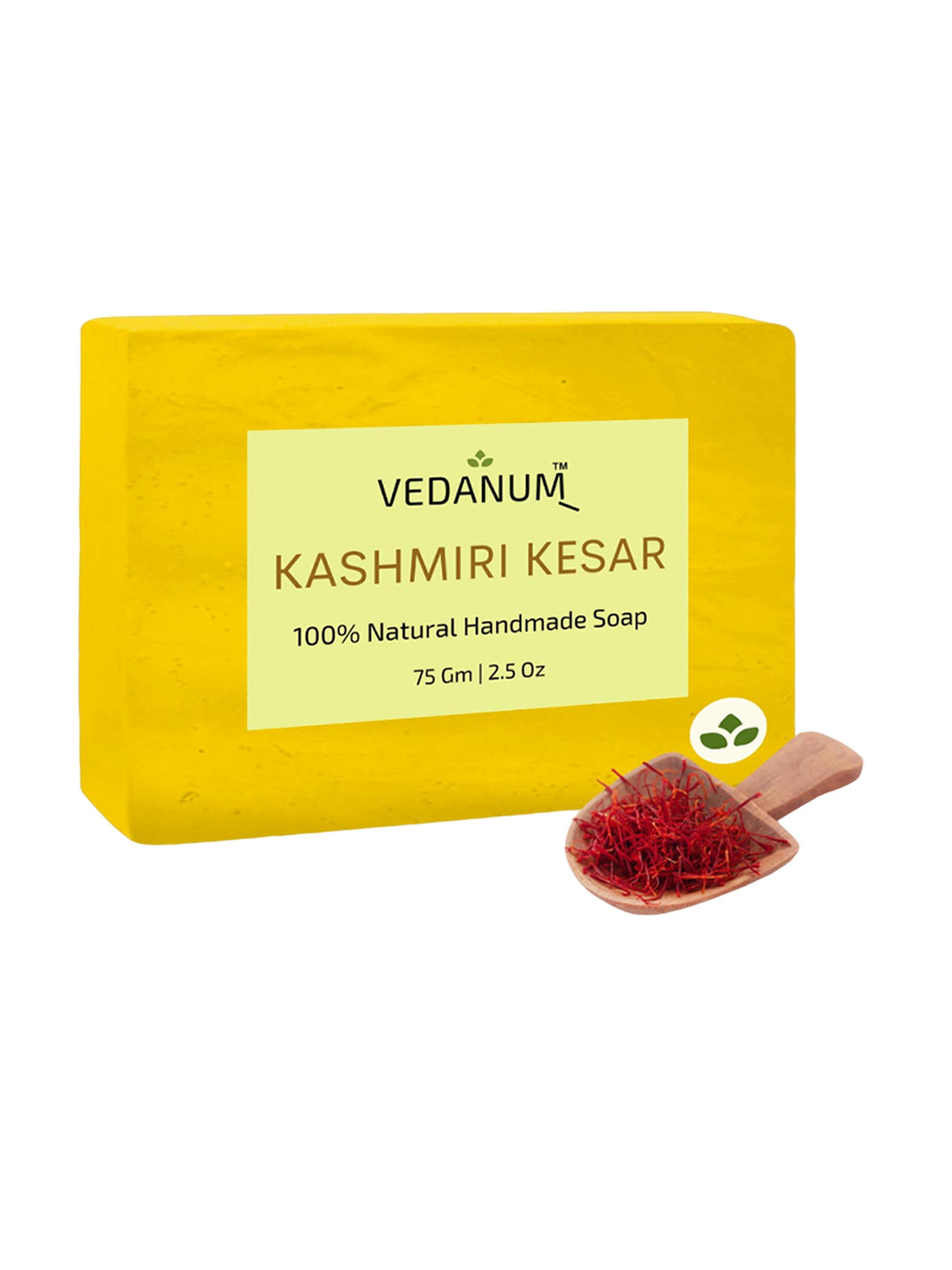 VEDANUM Set Of 3 Kashmiri Kesar Natural Handmade Soap for Nourishing Skin 75gm Each