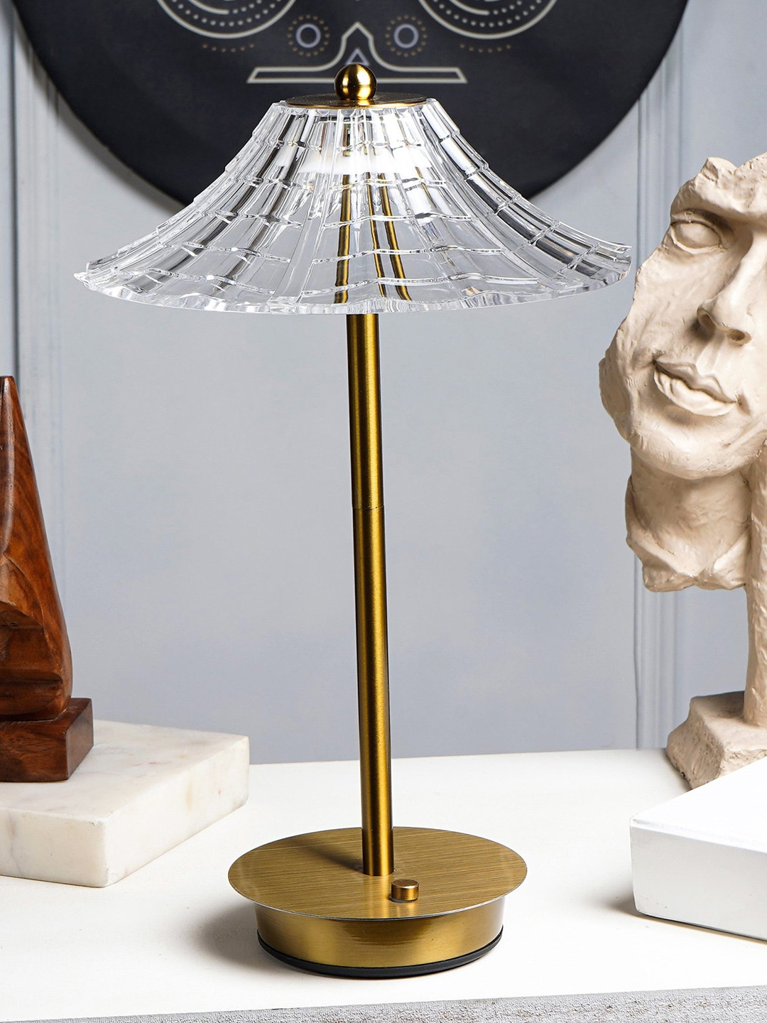 THE ARTMENT Summerhouse Transparent & Gold Toned Textured  Table Lamp