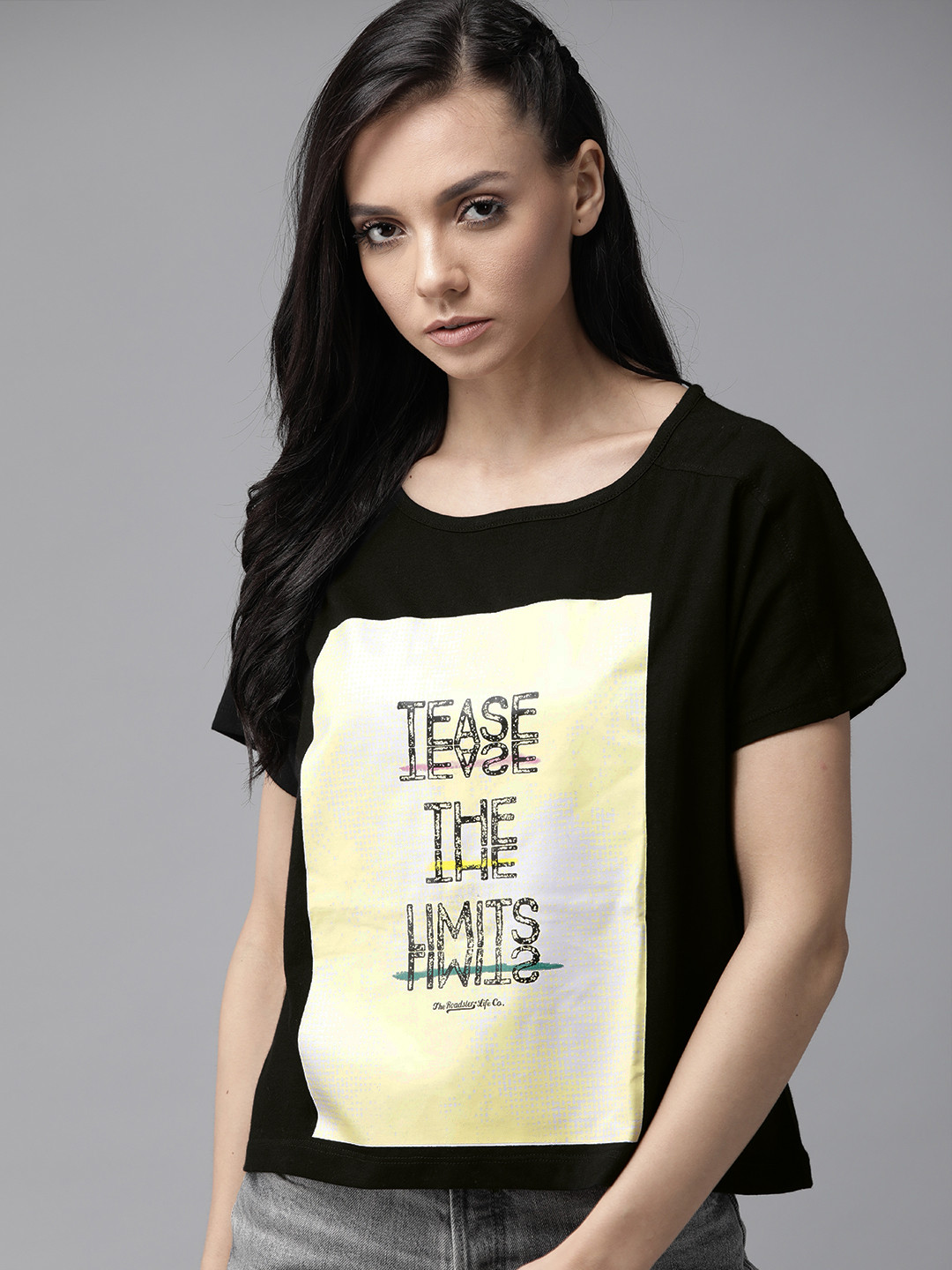 Yellow Printed Round Neck T Shirt 