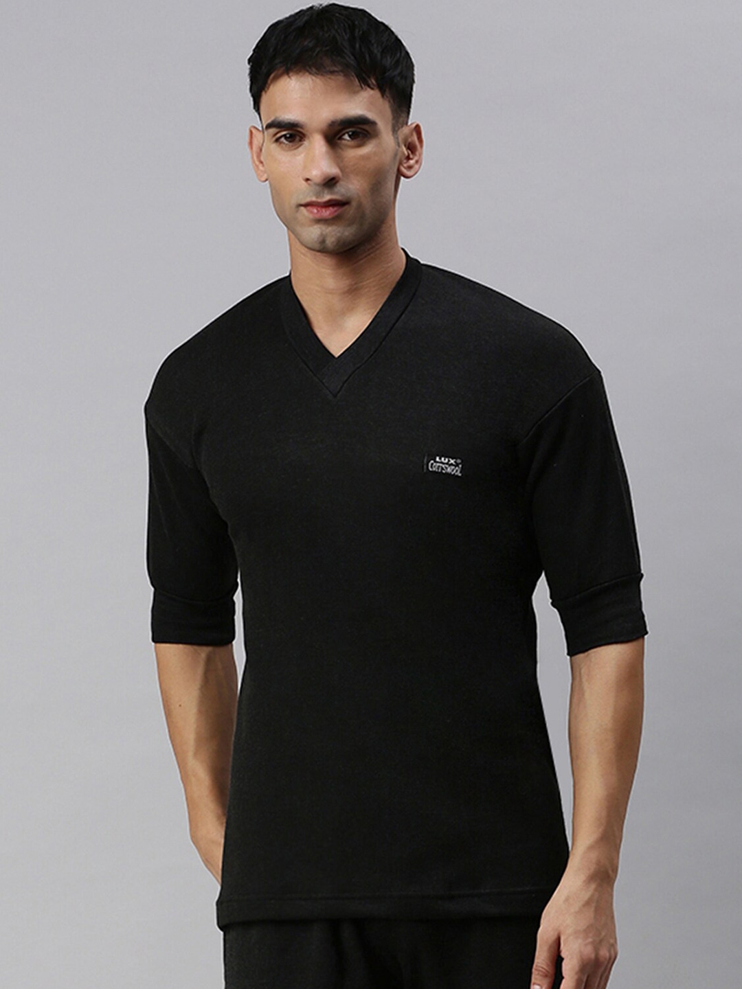 Lux Inferno Men Cotton Long Sleeve V Neck Thermal Top - Buy Lux
