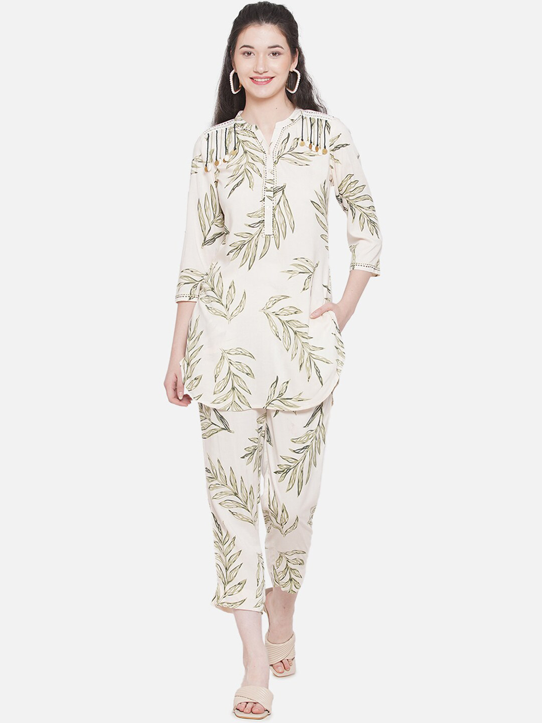 bellamia Vana Tropical Printed Tunic With Trousers