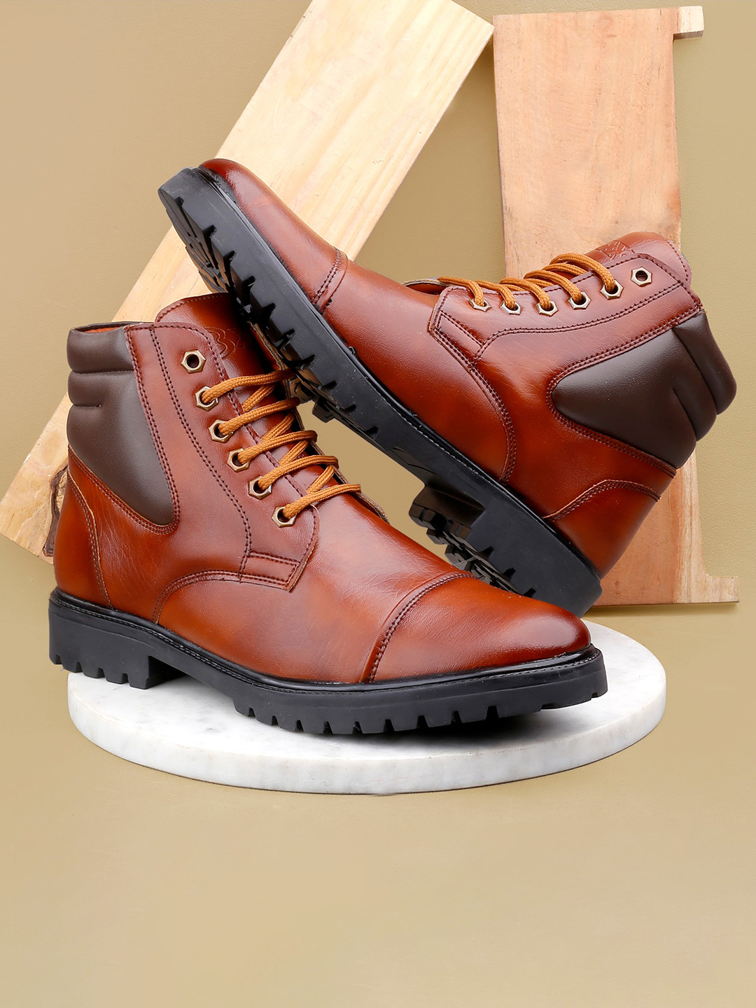 Bxxy  Men Mid Top Platform Heels Regular Boots