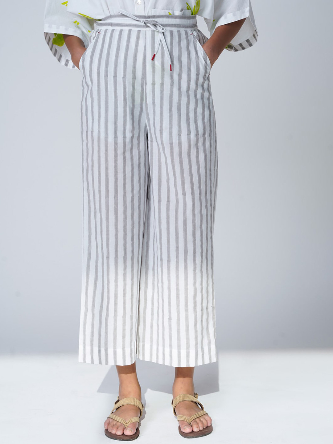 the kaatn trail Women Striped Mid-Rise Organic Cotton Lounge Pants