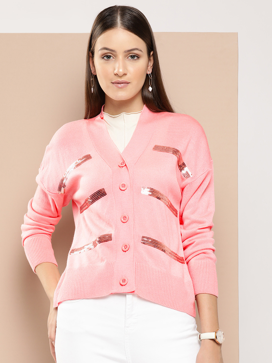 Chemistry Acrylic Sequinned Cardigan