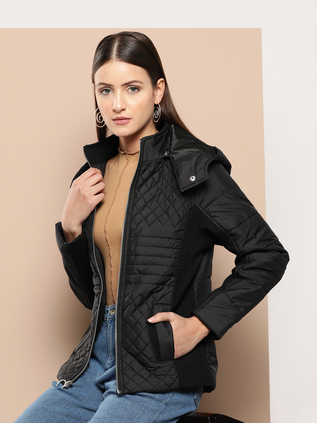 Chemistry Quilted Jacket with Detachable Hood