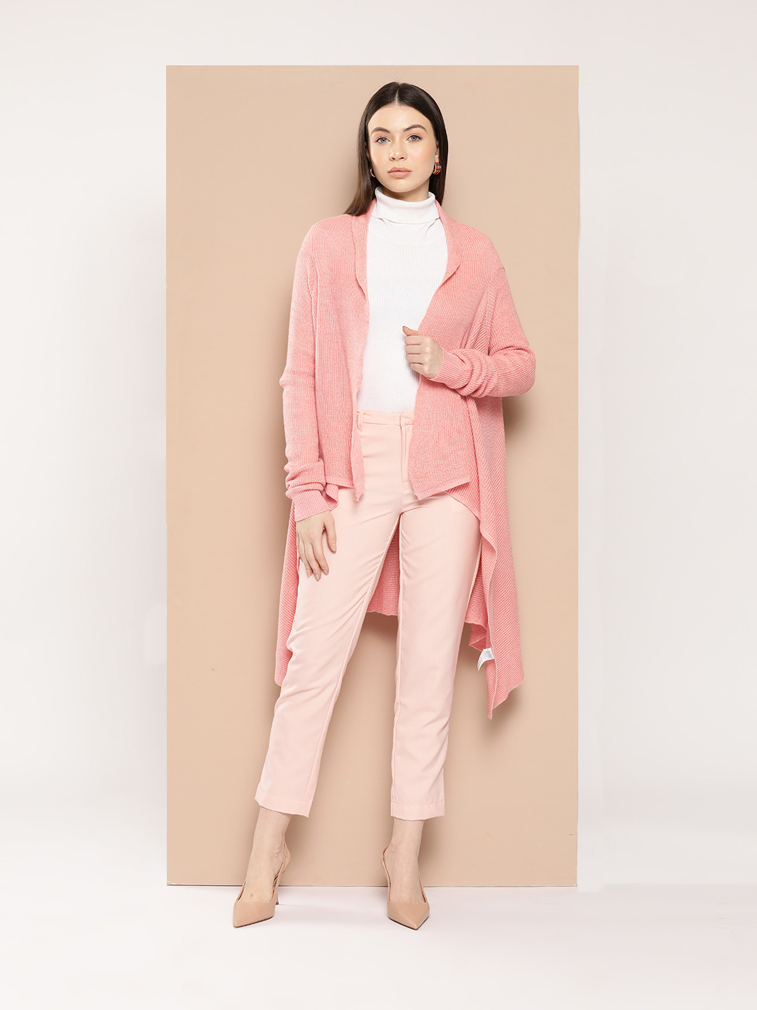 Chemistry Ribbed High-Low Open Front Sweater