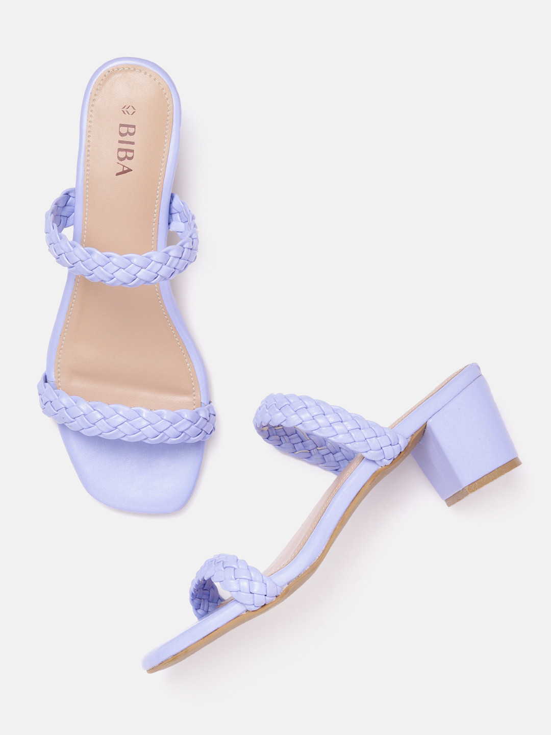 Biba Braided Woven Design Block Heels