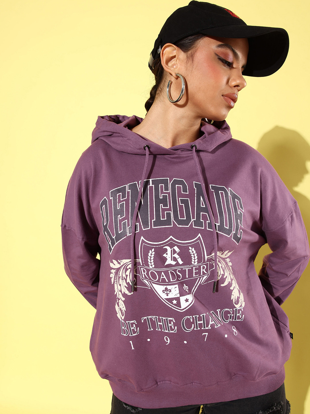 The Roadster Lifestyle Co. Printed Hooded Sweatshirt