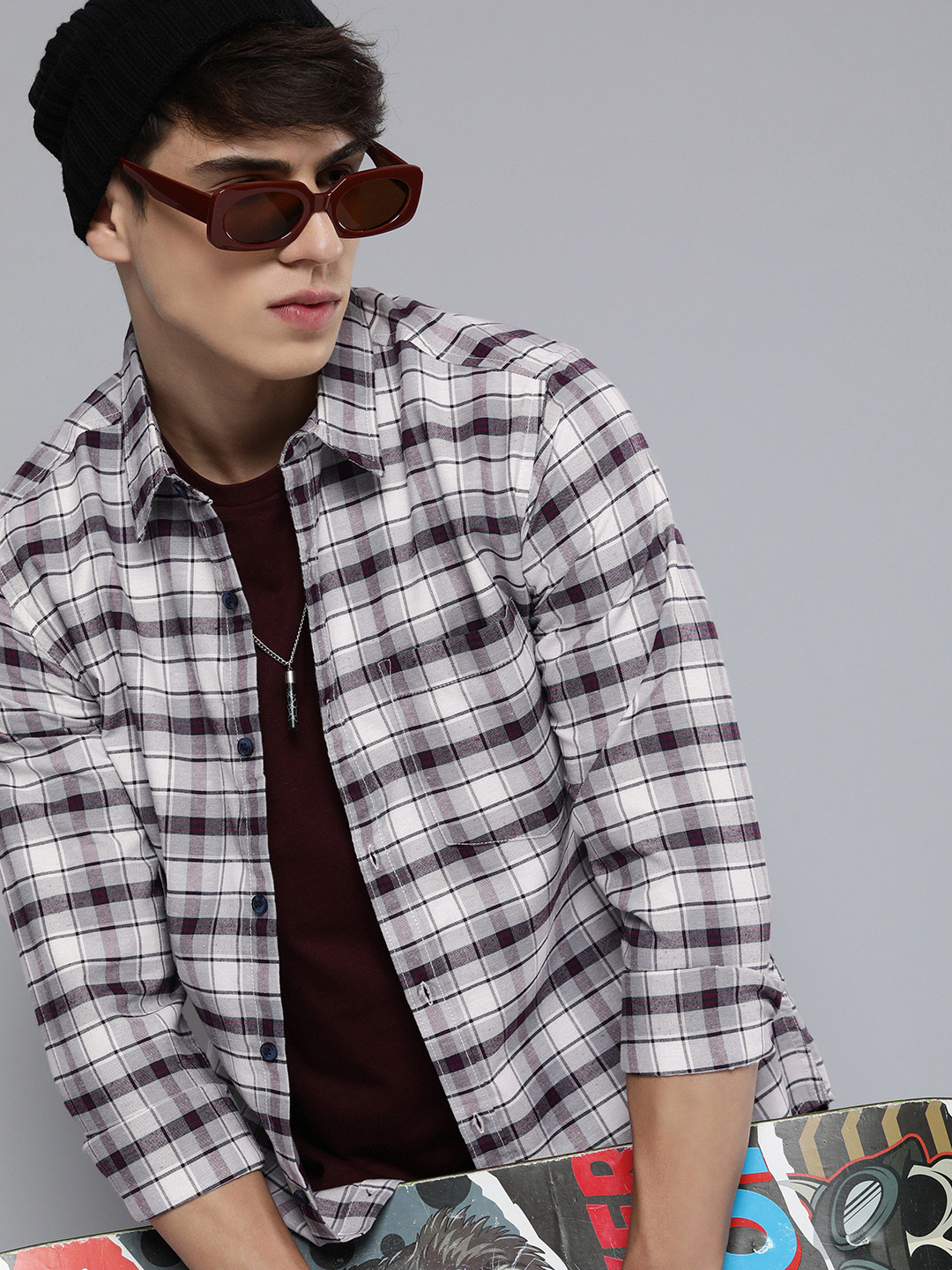 R Code by The Roadster Life Co Men Opaque Checked Casual Shirt