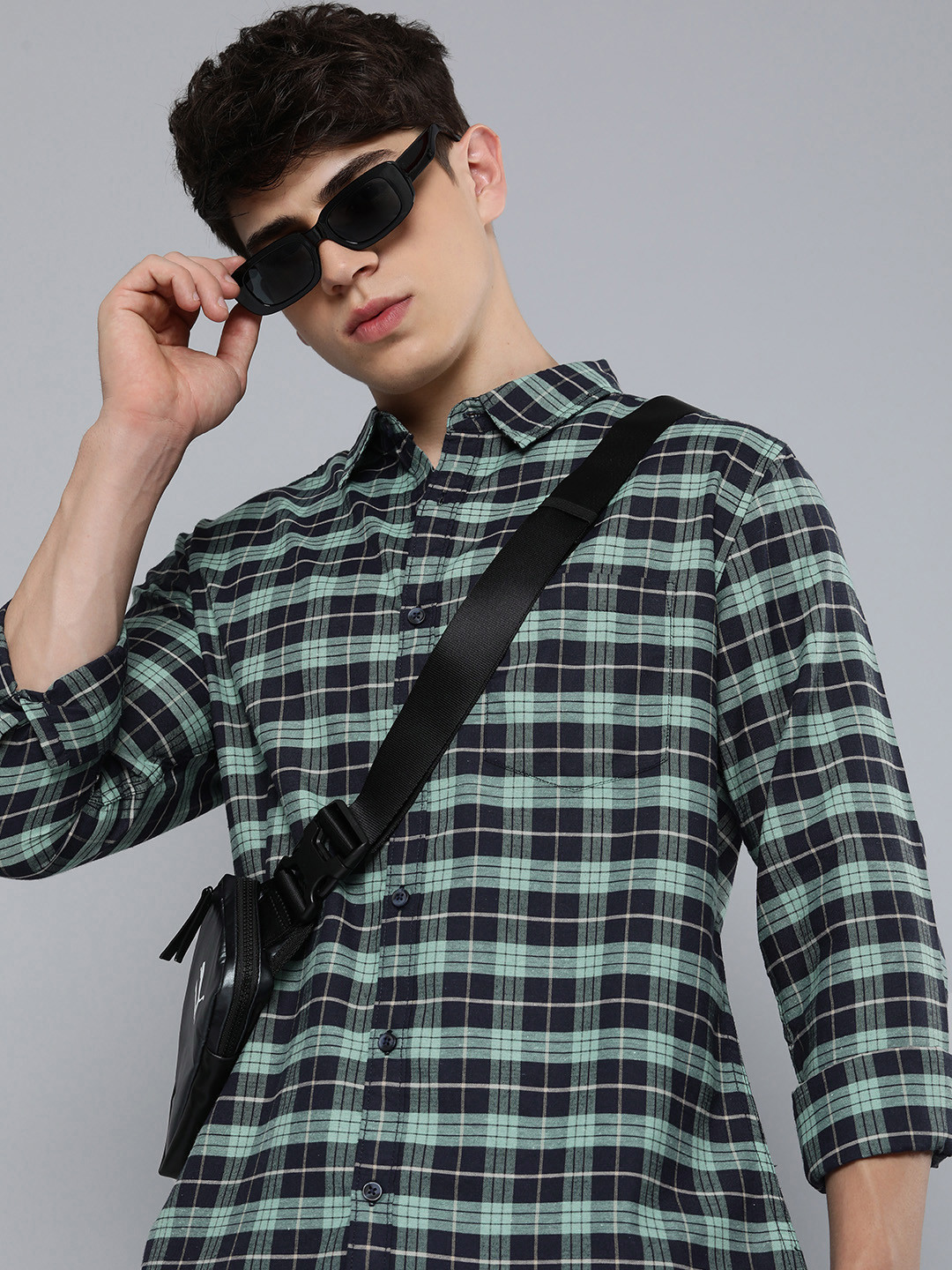 R.Code by The Roadster Life Co. Classic Tartan Checked Casual Shirt
