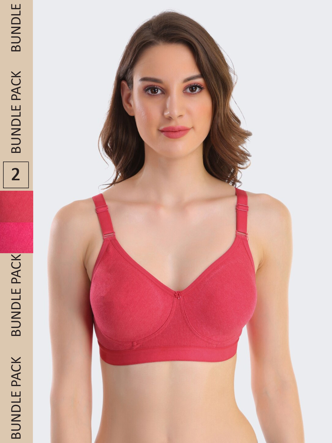 POOJA RAGENEE Pack Of 2 Non-Wired Full Coverage All Day Comfort Seamless T-Shirt Bra