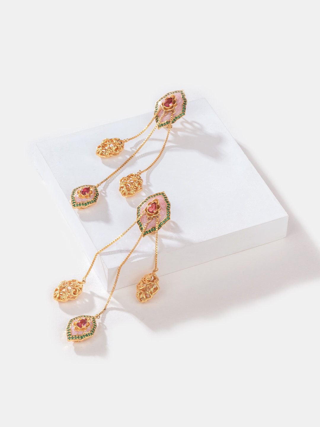 Shaya by CaratLane Gold-Plated Contemporary Drop Earrings