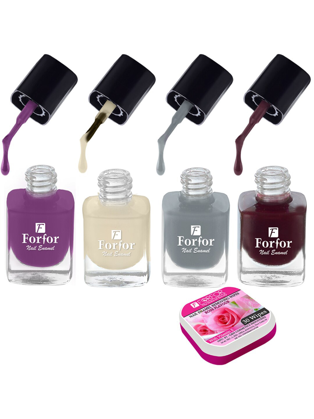 FORFOR Perfect Stay Trendy Set of 4 Long Lasting Nail Enamels - 5 ml Each