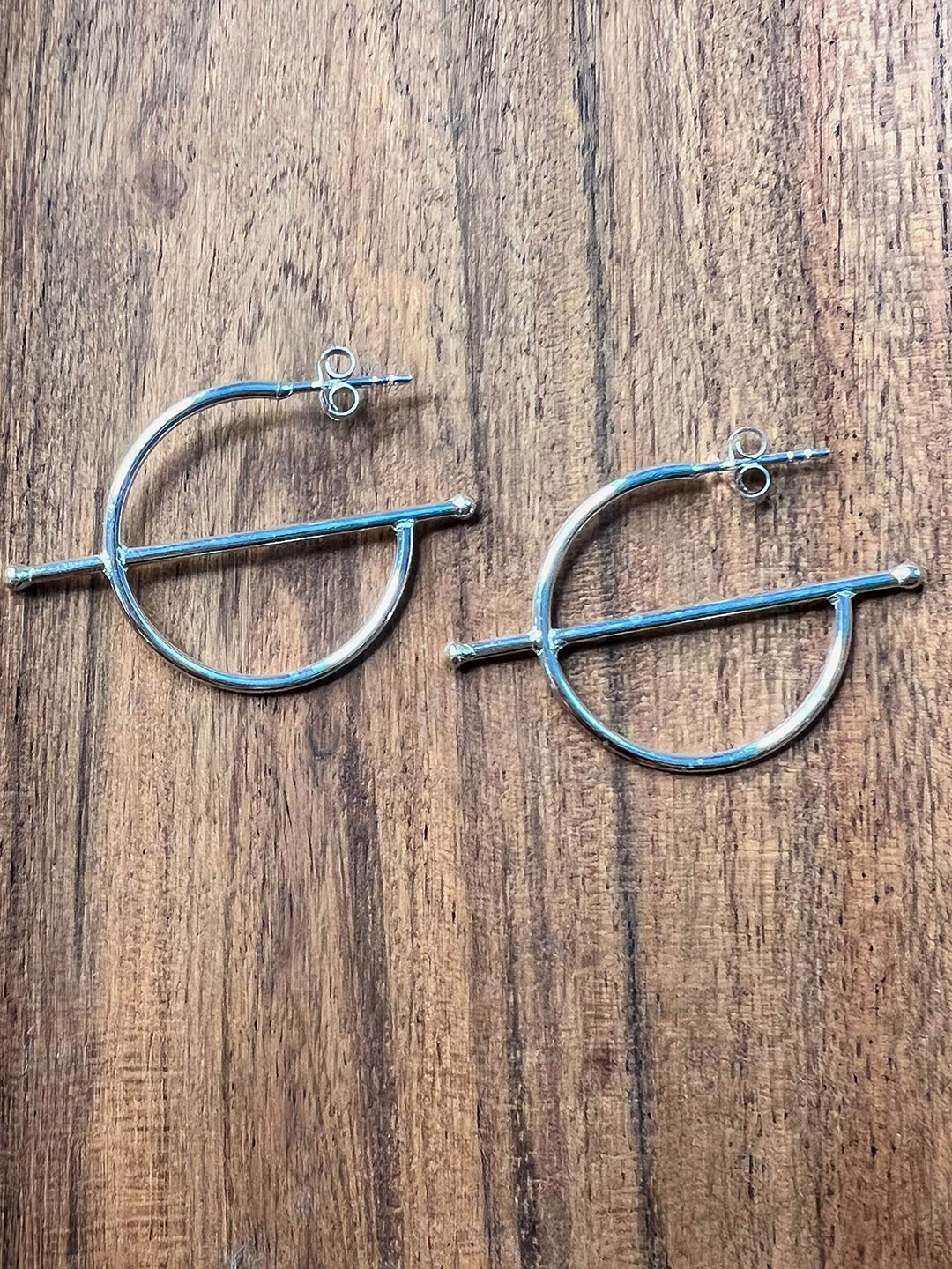 Arte Jewels 92.5 Hallmark Silver-Plated Half Hoop Earrings