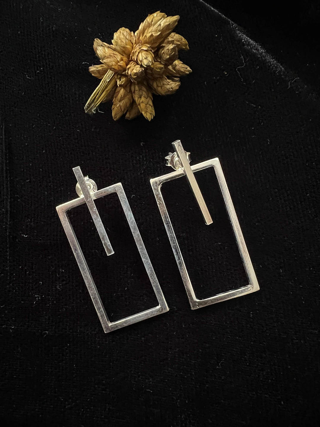 Arte Jewels 925 Silver Square Drop Earrings