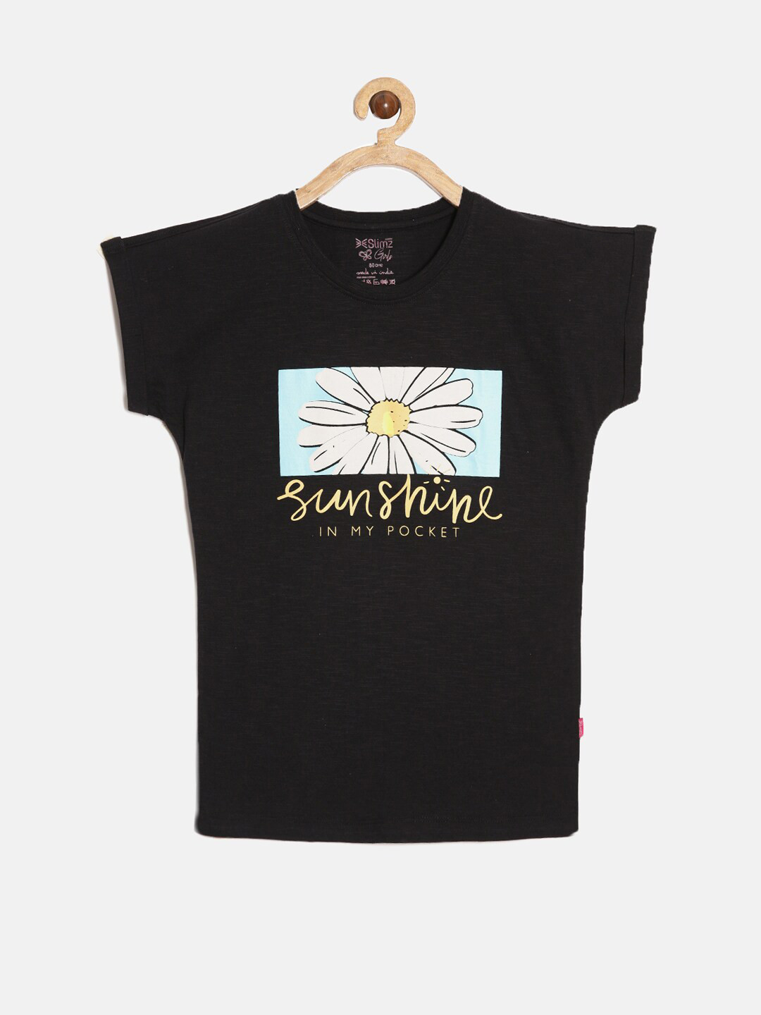 DIXCY SCOTT Slimz Girls Printed V-Neck Extended Sleeves Cotton T-shirt
