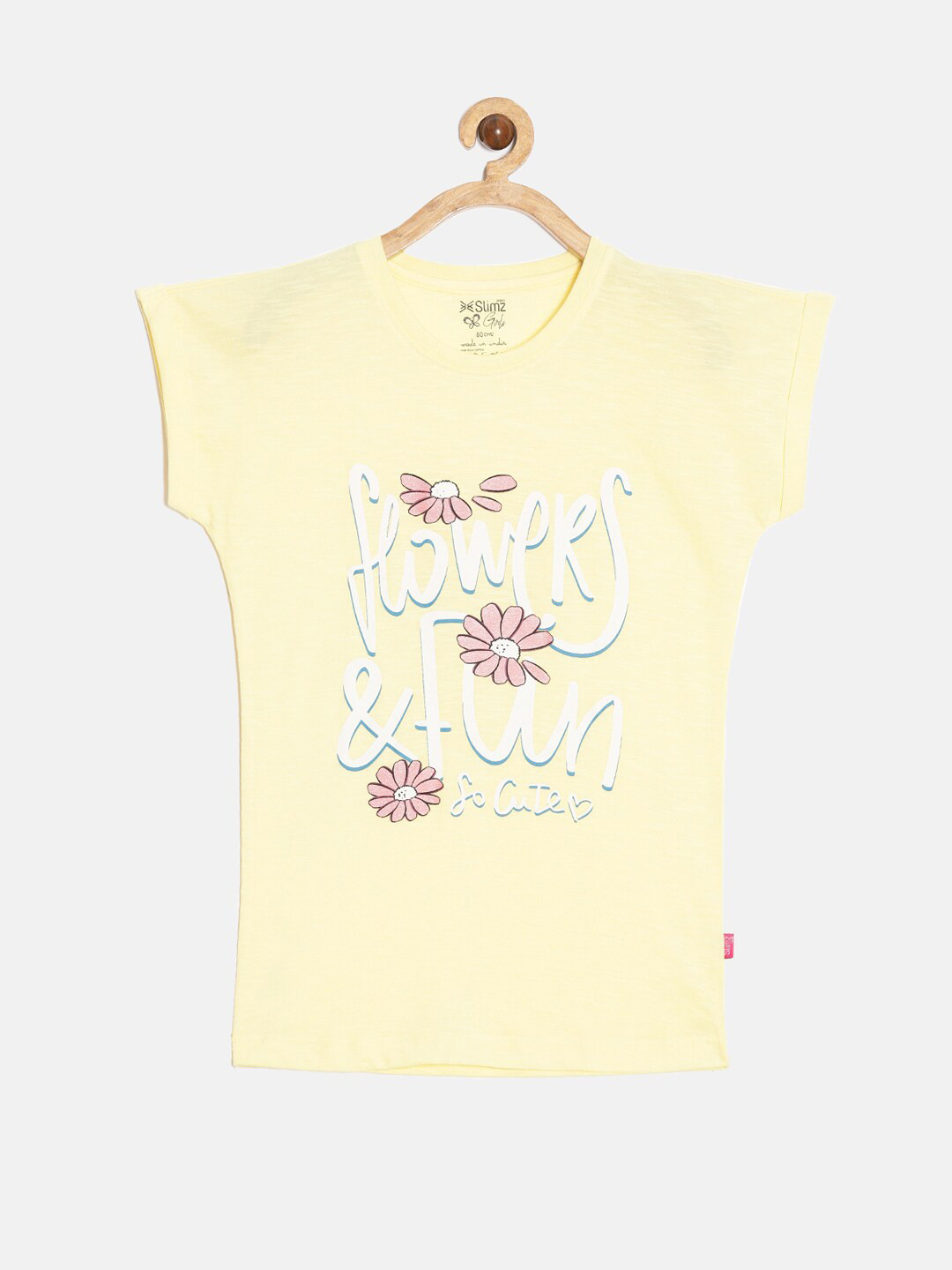 DIXCY SCOTT Slimz Girls Typography Printed Extended Sleeves Cotton T-shirt