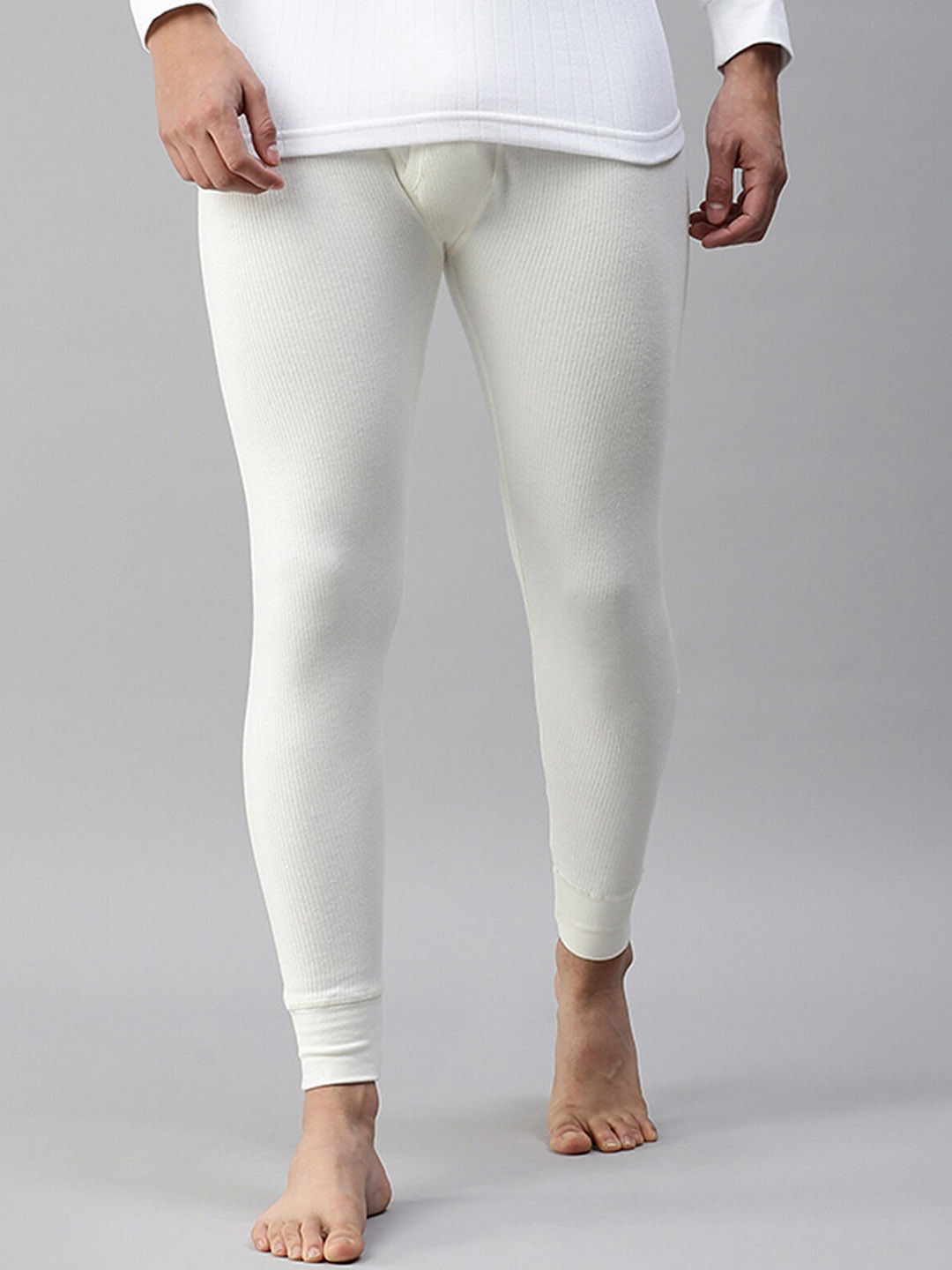 LUX PARKER Men Ribbed Cotton Wool Thermal Bottoms