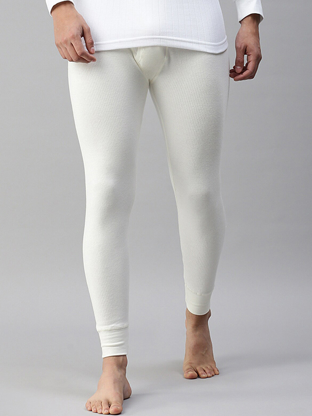 LUX PARKER Men Ribbed Cotton Wool Thermal Bottoms