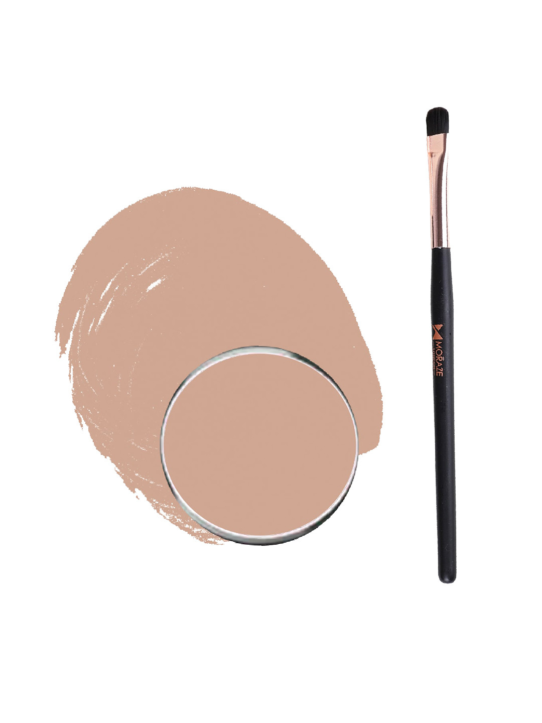 Moraze Smudge-Proof Single Eyeshadow - Nuts For You with Eyeshadow Brush