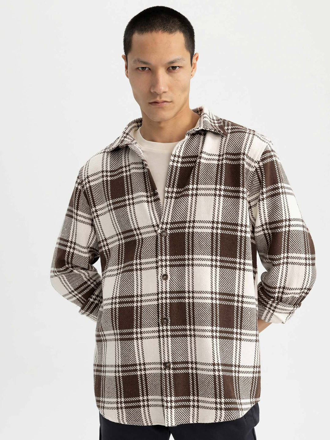 DeFacto Tartan Checked Long Sleeve Casual Shirt