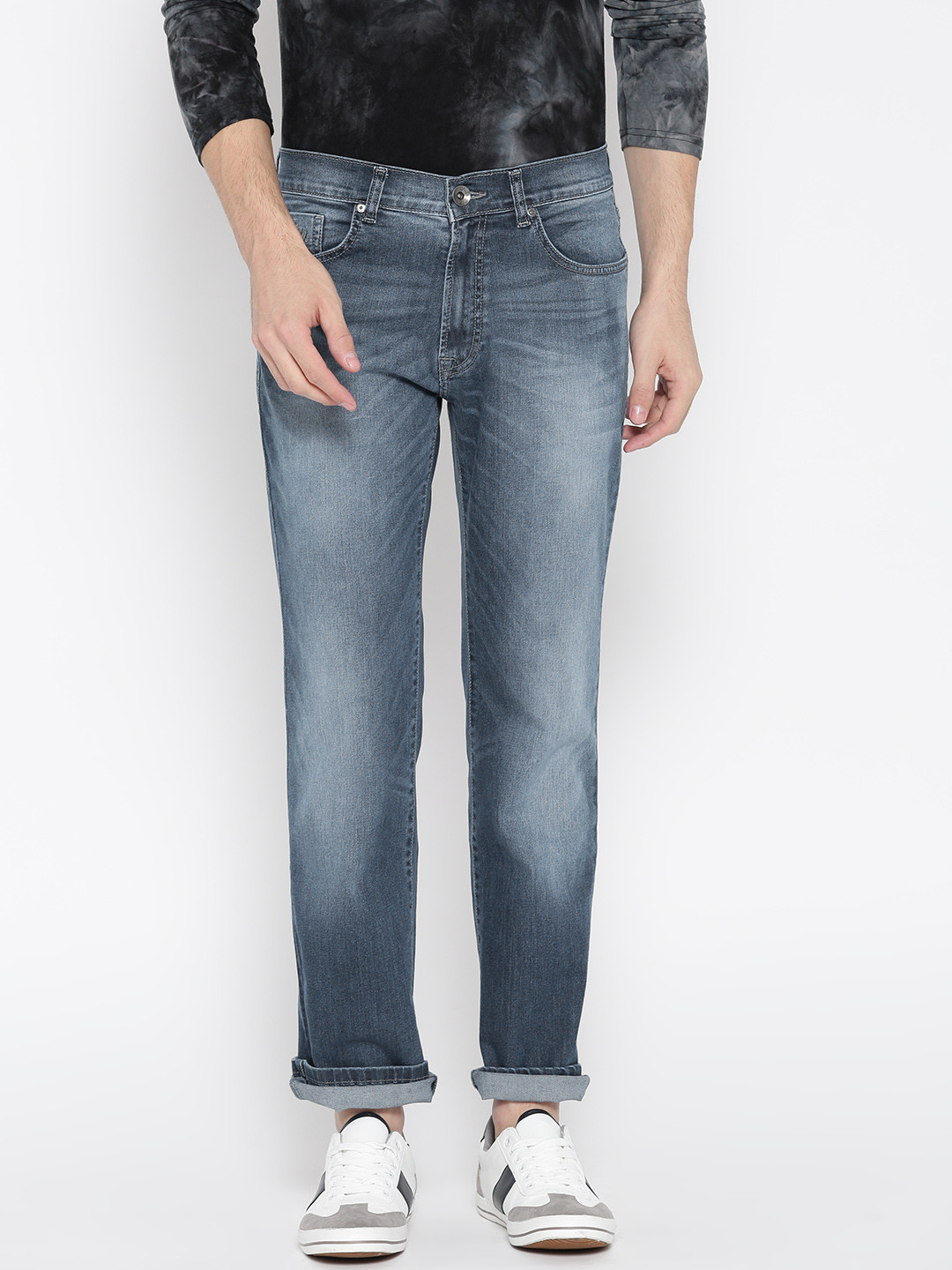 Pepe Jeans Men Blue Holborne Fit Low-Rise Clean Look Stretchable Jeans