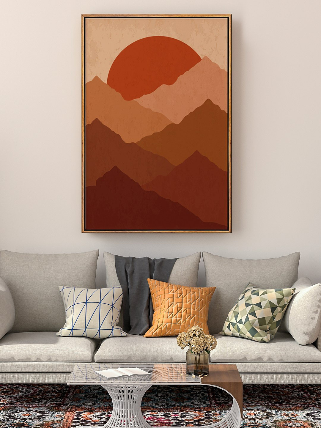 999Store Mountain Sunset Canvas Wall Rectangle Paintings Wall Art -24 x 36 In
