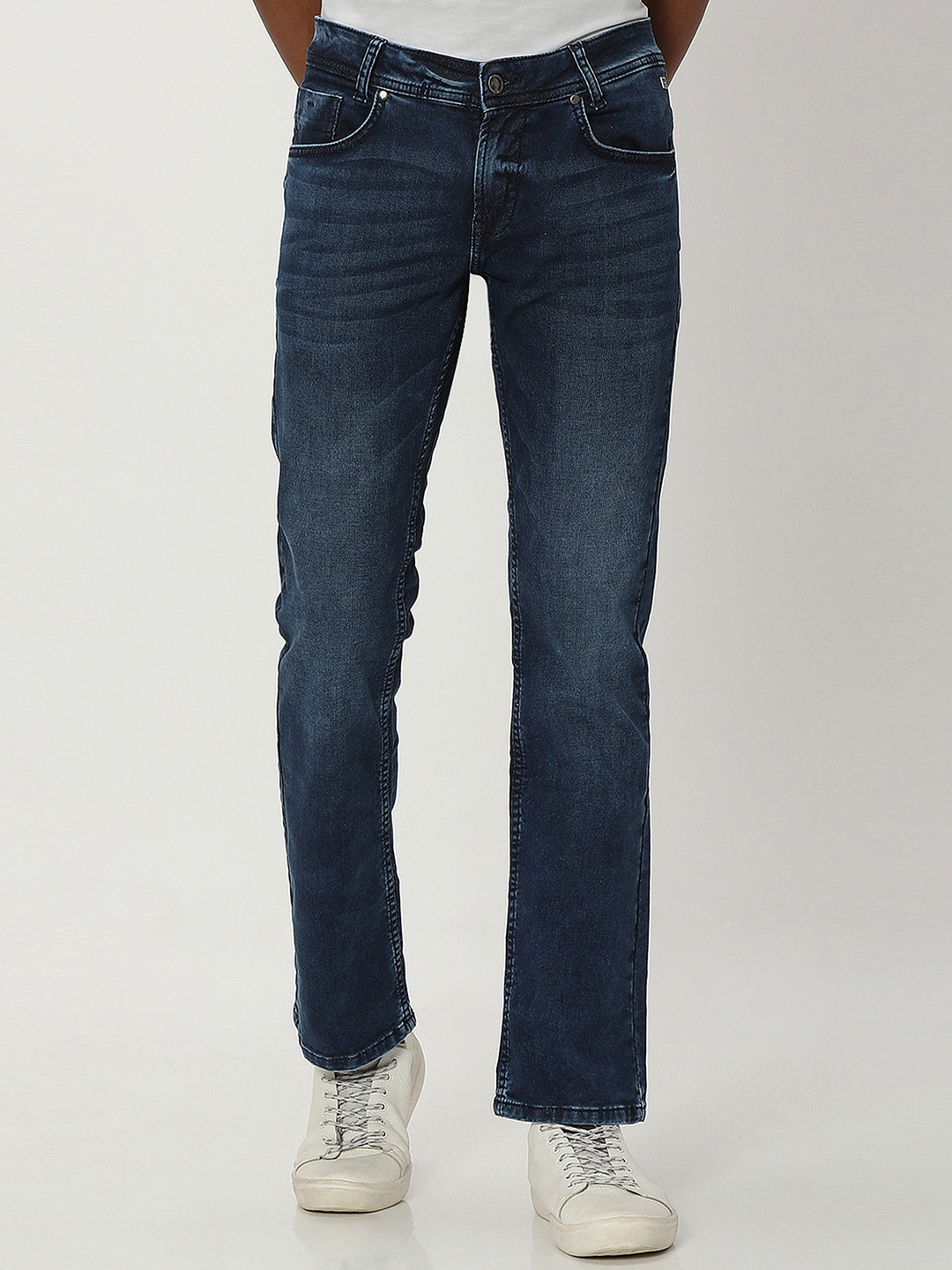 Mufti Men Mid-Rise Bootcut Low-Rise Light Fade Clean Look Stretchable Jeans
