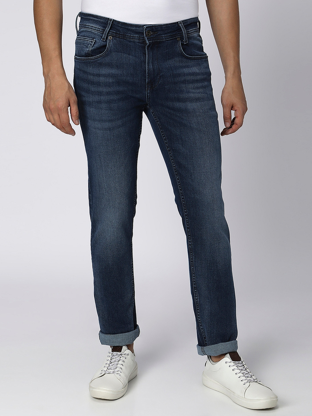 Mufti Men Slim Fit Light Fade Stretchable Clean Look Jeans