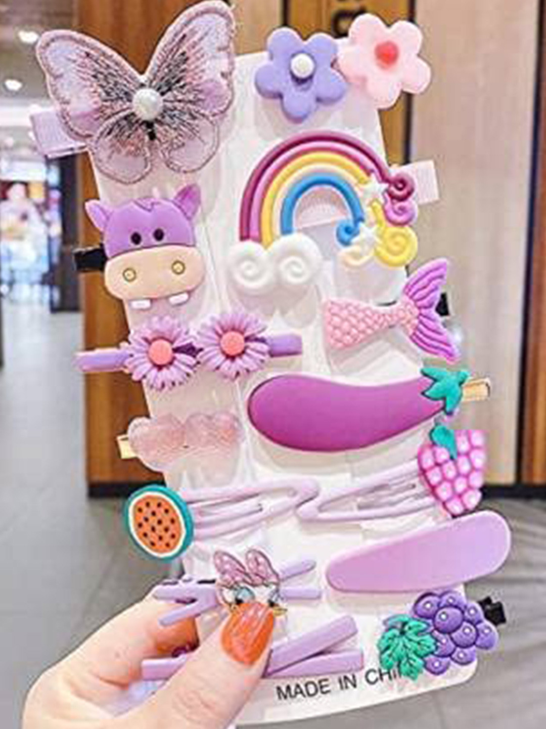 LYTIX Girls Set Of 14 Assorted Unicorn & Ice Cream Characters Alligator Hair Clips