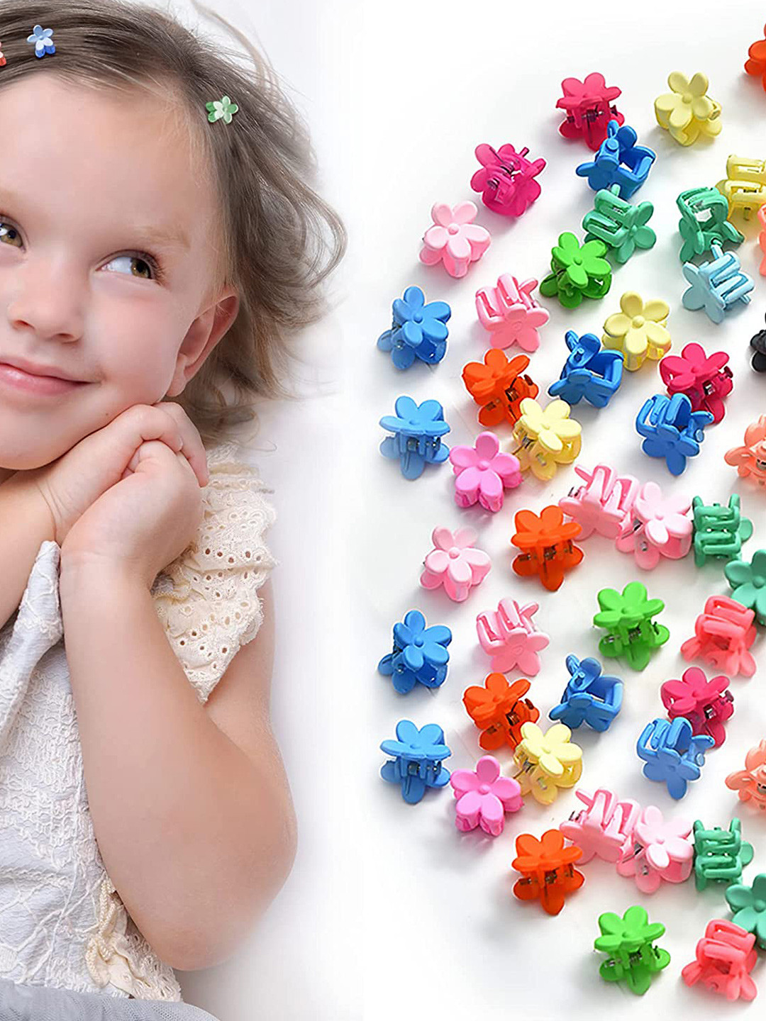 LYTIX Girls Set Of 10 Assorted Hair Styling Party Mini Size Hair Claw Clips