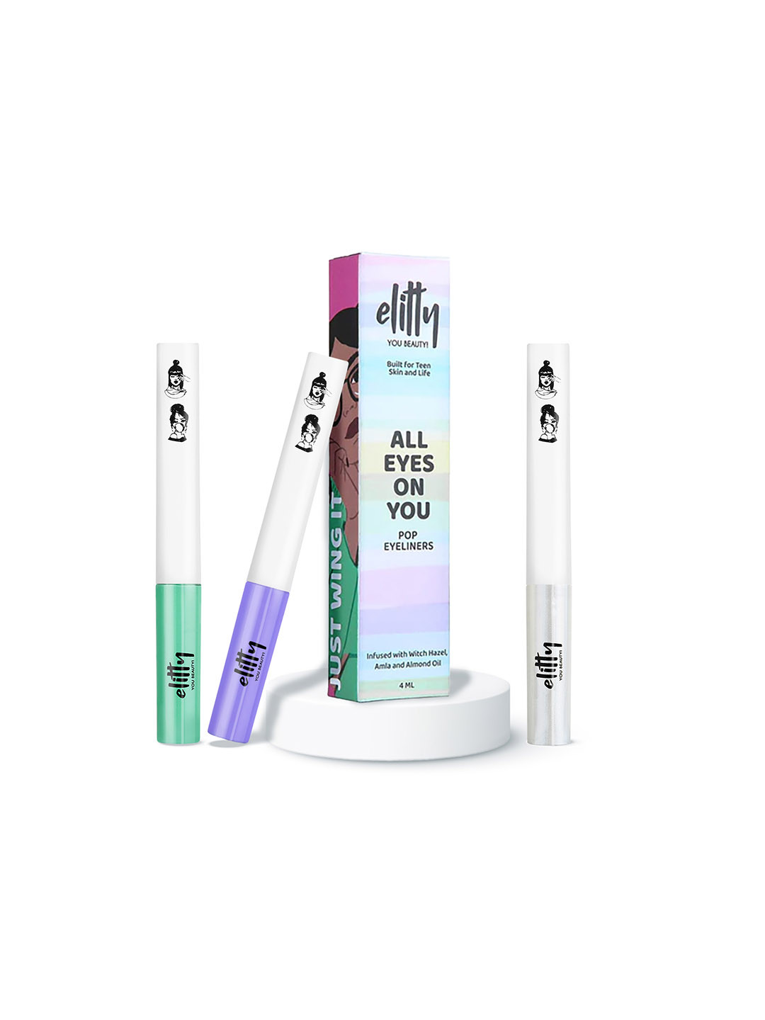 Elitty 3 Pcs Eye Gotta Feeling Sweet But Psycho Eyeliners Combo - 4ml Each