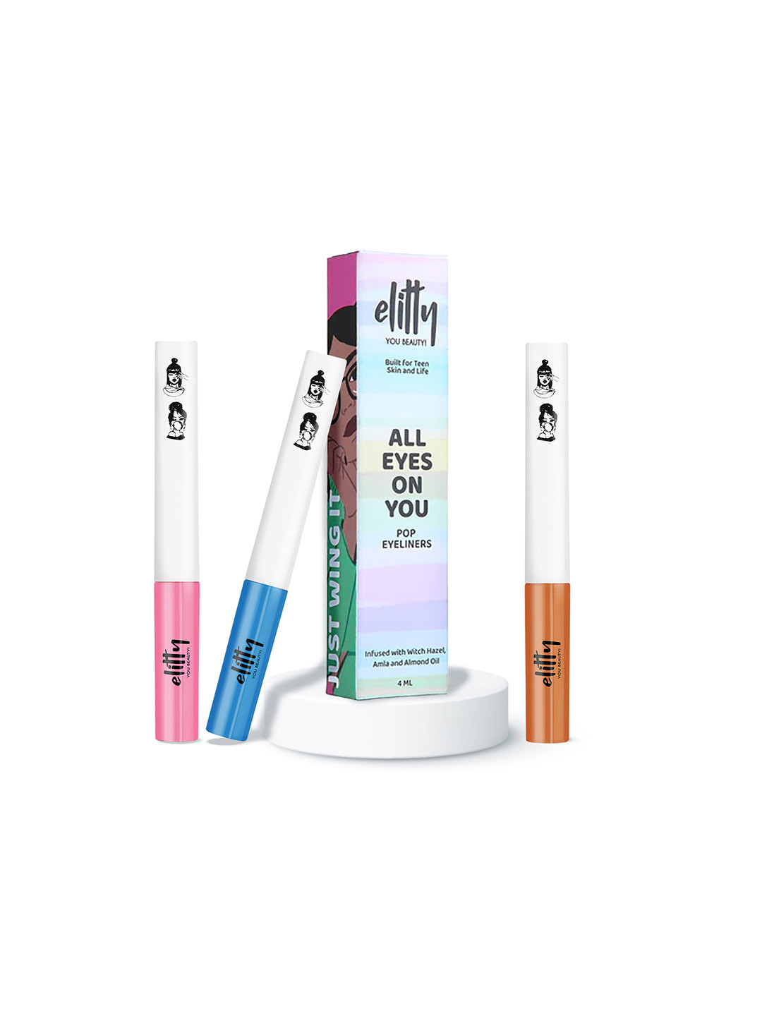 Elitty 3 Pcs Eye Gotta Feeling Edgy Eyeliners Combo - 4ml Each