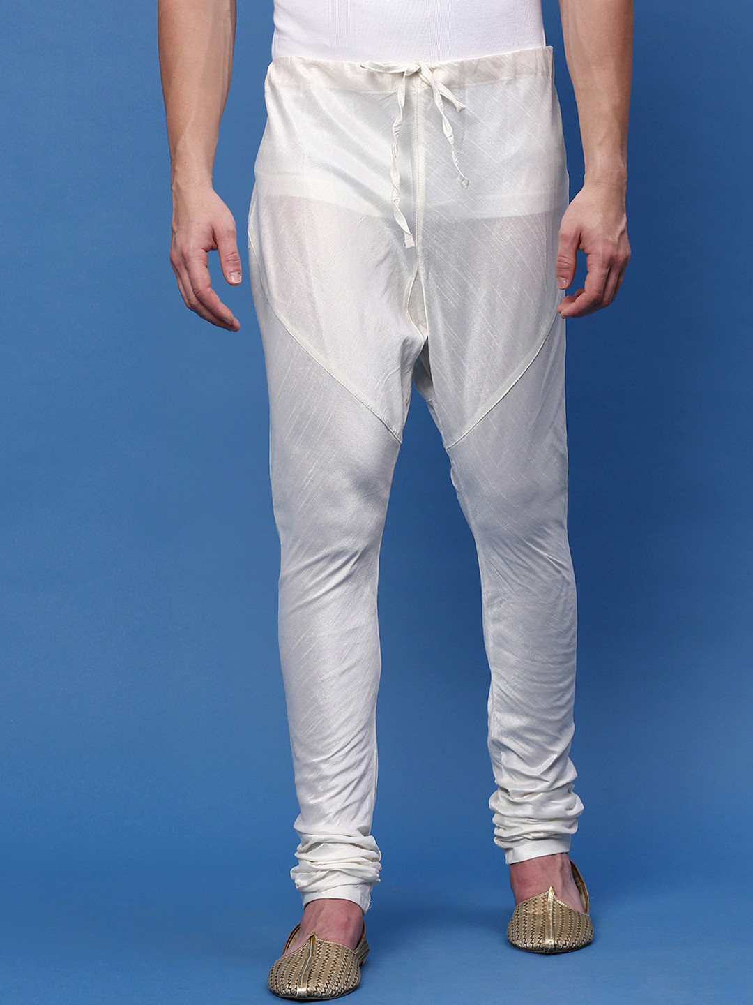 Here&Now X Sanwara  Men Silk Slim-Fit Chudidar