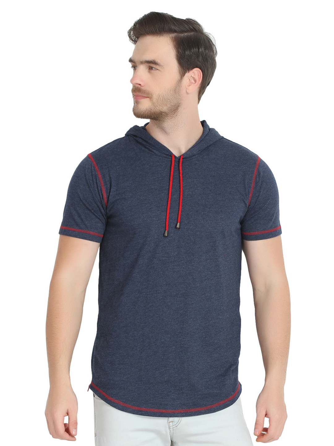 GLITO Men Cotton Hooded T-shirt