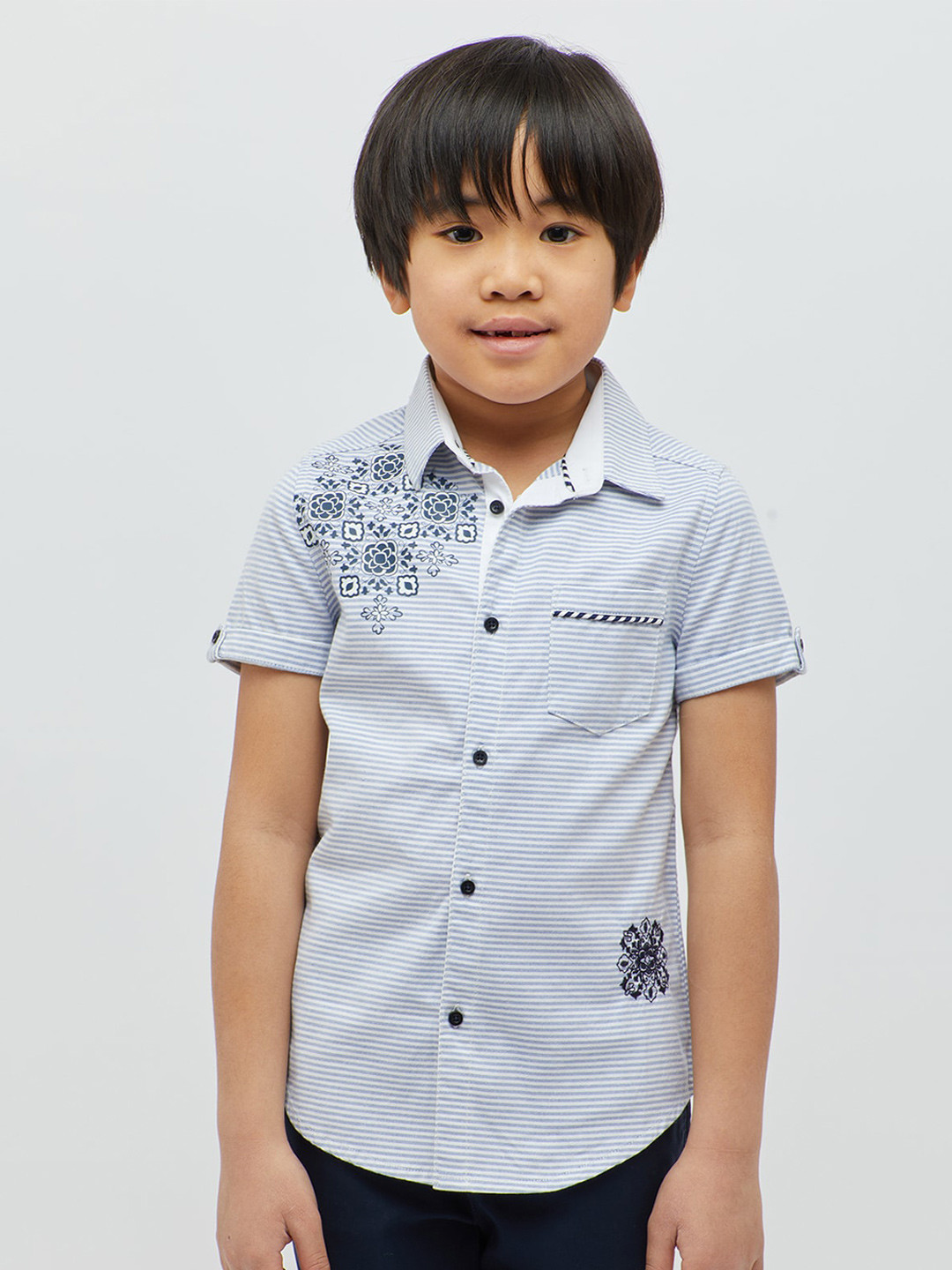 One Friday Boys Floral Printed Pure Cotton Casual Shirt
