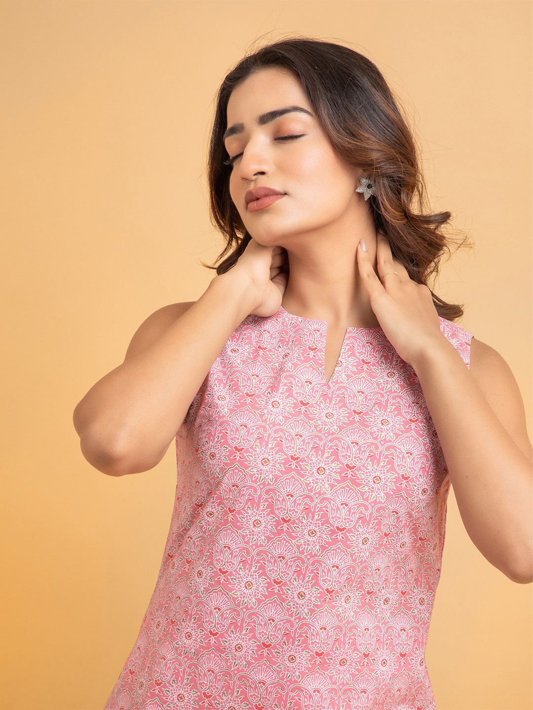 SUTI Ethnic Motifs Mirror Work Embroidered Regular Kurta With Salwar