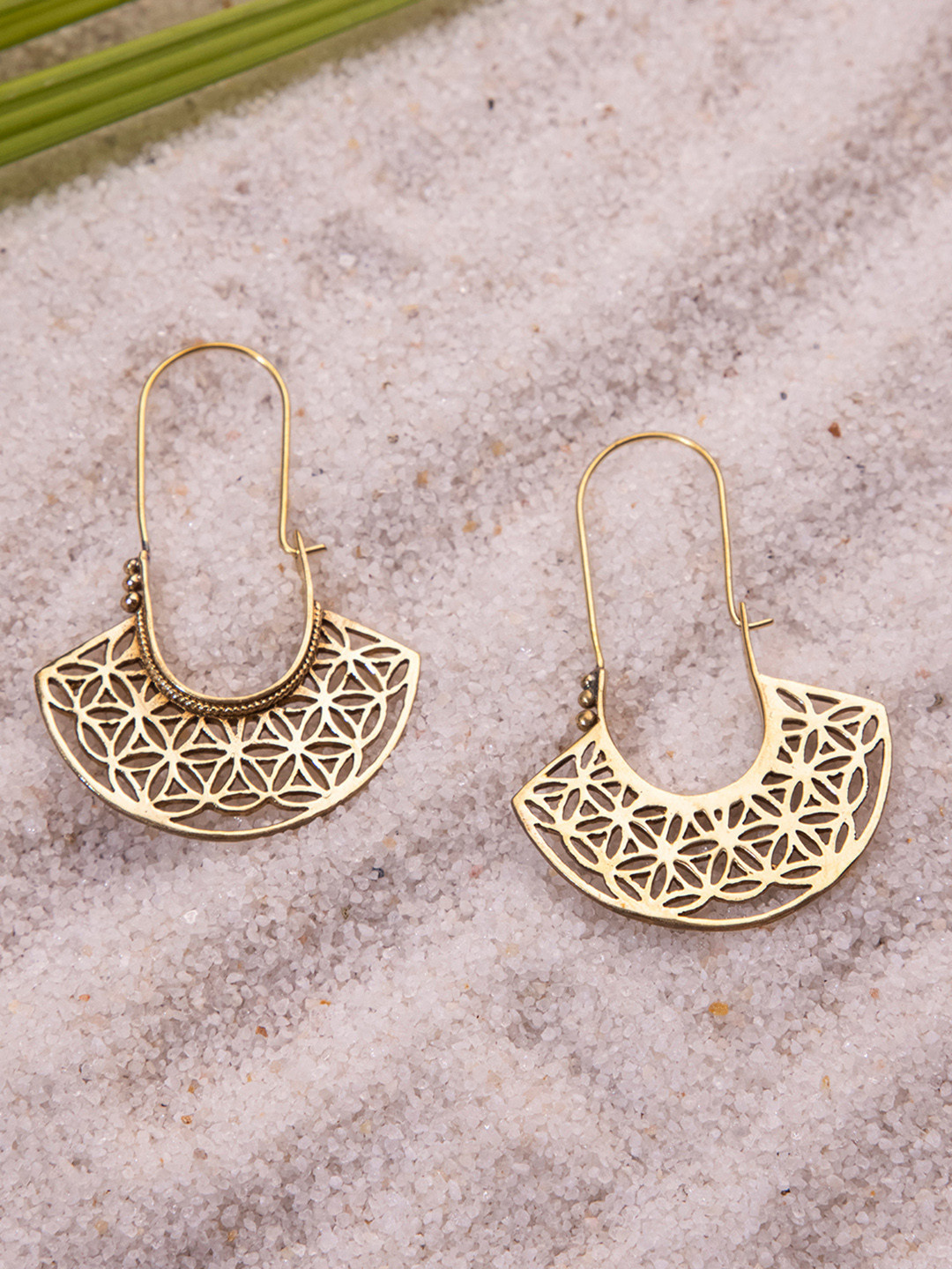 Studio One Love Crescent Shaped Hoop Earrings