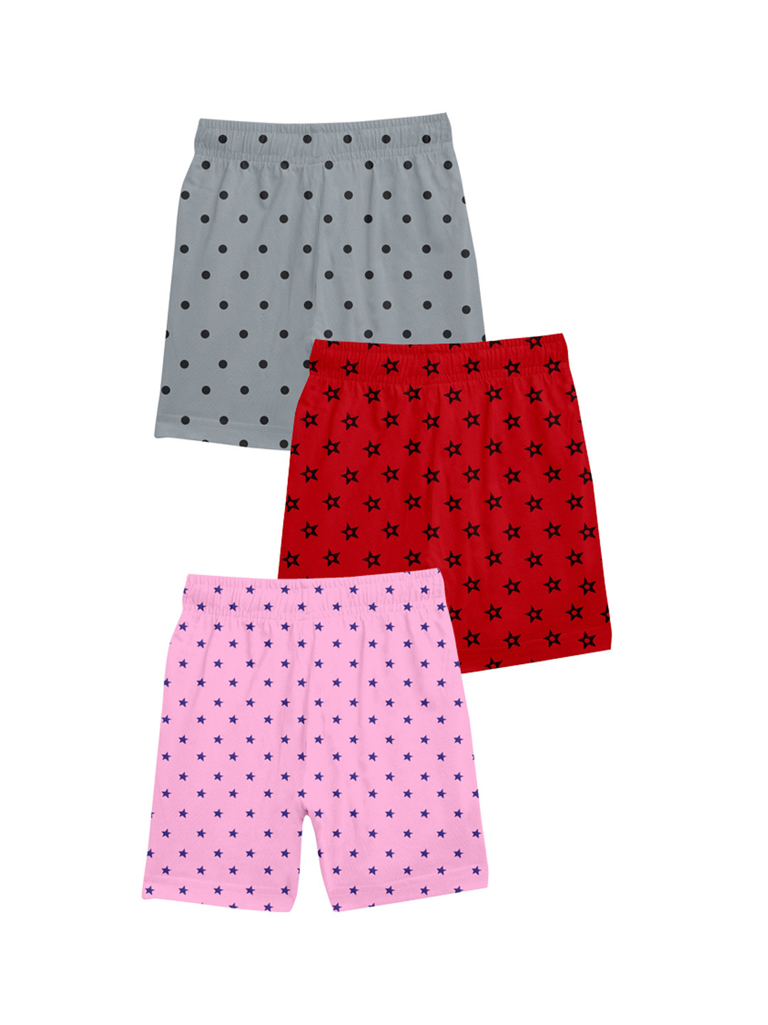 FASLA Girls Pack Of 3 Conversational Printed Pure Cotton Shorts