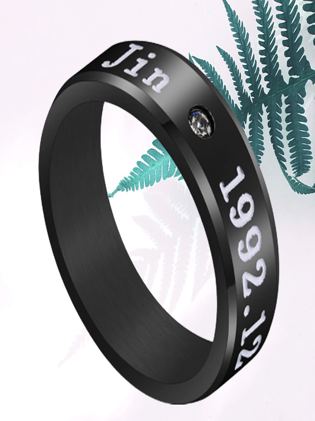 UNIVERSITY TRENDZ Men Silver-Plated Stone-Studded Finger Ring