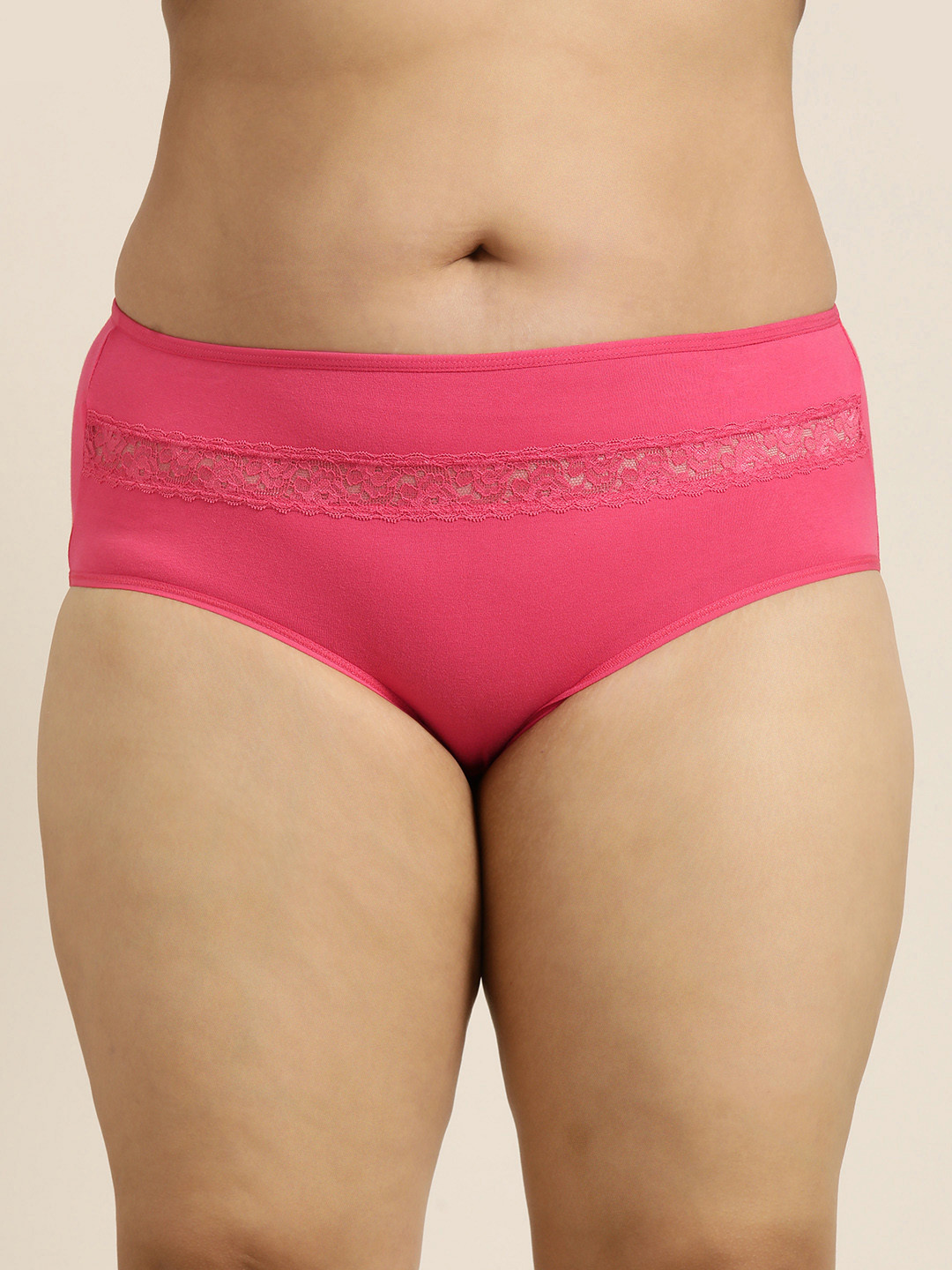 Sztori Women Plus Size Lace Detail High-Rise Hipster Brief