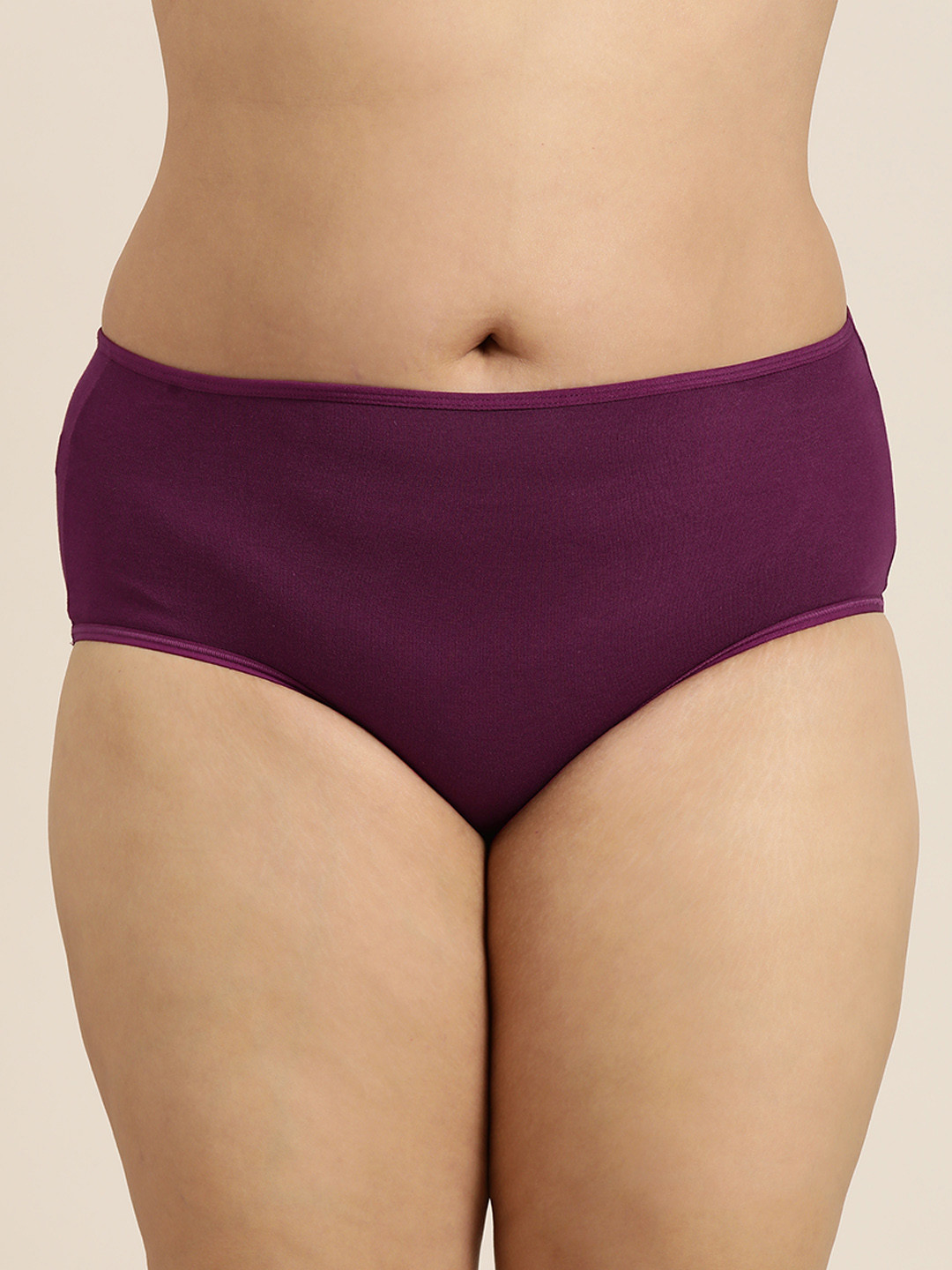 Sztori Women Plus Size Solid High-Rise Hipster Brief